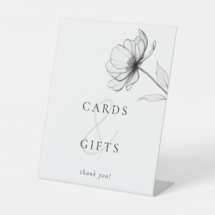 Minimalist Elegant Floral Cards And Gifts Pedestal Sign