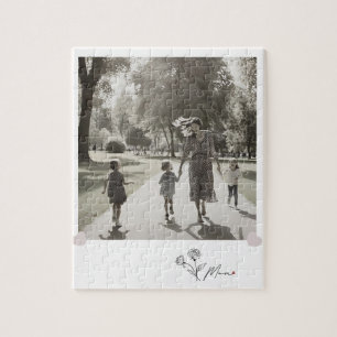 Minimalist Elegant Floral Mom  Jigsaw Puzzle
