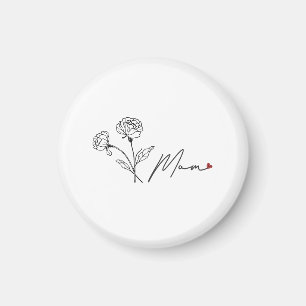Minimalist Elegant Floral Mom Magnet