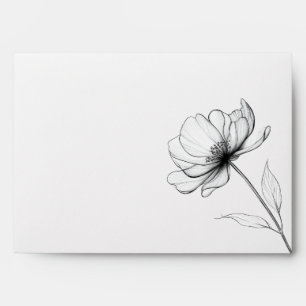 Minimalist Elegant Floral Return Address Envelope