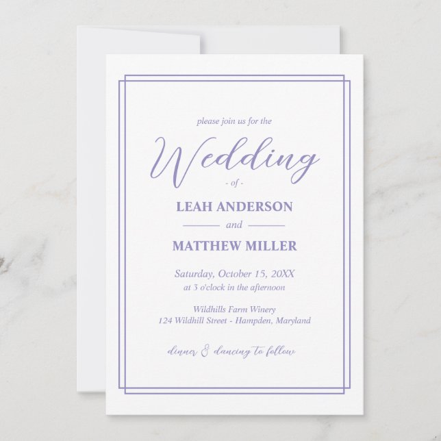 Minimalist Elegant Floral Wedding Invitation (Front)