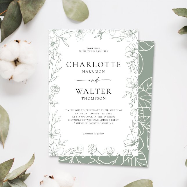 Minimalist Elegant Floral Wedding Invitation (Creator Uploaded)