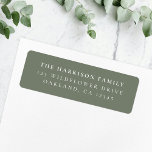 Minimalist Elegant Forest Green Return Address<br><div class="desc">A stylish minimal return address label with classic typography in black on a clean simple minimalist grayish forest green background. The text can be easily customized for a personal touch. A simple,  minimalist and contemporary design to stand out from the crowd!</div>