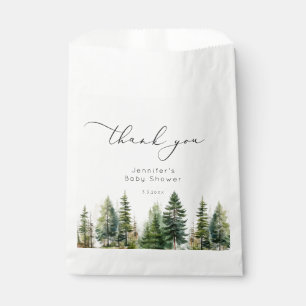 Minimalist elegant forest rustic baby shower favour bag