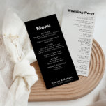 Minimalist Elegant Formal Black Wedding Program<br><div class="desc">This minimalist elegant formal black wedding program is perfect for a rustic wedding. The design features a beautiful font in a black background to embellish your event.</div>