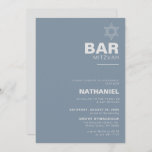Minimalist Elegant Formal Blue Bar Mitzvah  Invitation<br><div class="desc">This minimalist elegant formal blue bar mitzvah invitation is perfect for a traditional religious event celebration. The design features a beautiful font in a blue white background to compliment your event.</div>