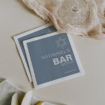 Minimalist Elegant Formal Blue Bar Mitzvah  Napkin<br><div class="desc">These minimalist elegant formal blue bar mitzvah napkins are perfect for a traditional religious celebration. The design a beautiful font in a blue white background to compliment your event.</div>