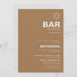 Minimalist Elegant Formal Brown Bar Mitzvah    Invitation<br><div class="desc">This minimalist elegant formal brown bar mitzvah invitation is perfect for a traditional religious event celebration. The design features a beautiful font in a brown white background to compliment your event.</div>