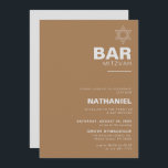 Minimalist Elegant Formal Brown Bar Mitzvah    Invitation<br><div class="desc">This minimalist elegant formal brown bar mitzvah invitation is perfect for a traditional religious event celebration. The design features a beautiful font in a brown white background to compliment your event.</div>