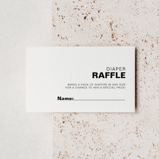 Minimalist Elegant Formal Diaper Raffle Ticket  Enclosure Card (Creator Uploaded)