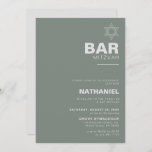 Minimalist Elegant Formal Green Bar Mitzvah  Invitation<br><div class="desc">This minimalist elegant formal green bar mitzvah invitation is perfect for a traditional religious event celebration. The design features a beautiful font in a green background to compliment your event.</div>
