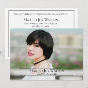 Minimalist Elegant Frame with Arrows Graduation Invitation