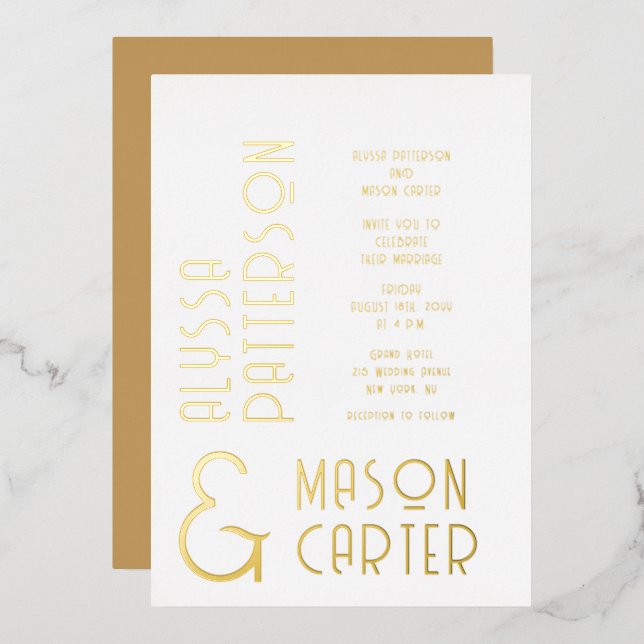 Minimalist Elegant Gold Modern Wedding (Front/Back)
