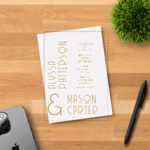 Minimalist Elegant Gold Modern Wedding Acrylic Invitations