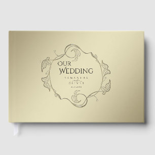 Minimalist Elegant Gold Wedding Guest Book