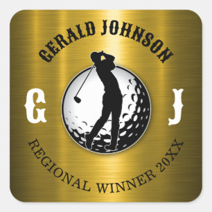 Minimalist Elegant Golf Design Classic Round Stick Square Sticker