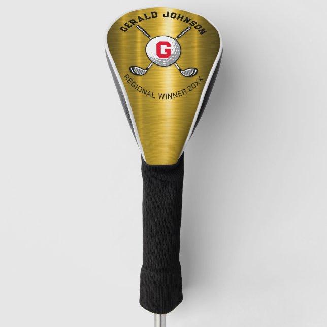 Minimalist Elegant Golf Monogram Design Golf Head Cover (Front)