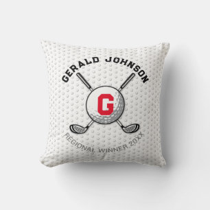 Minimalist Elegant Golf Monogram Design Throw Pillow