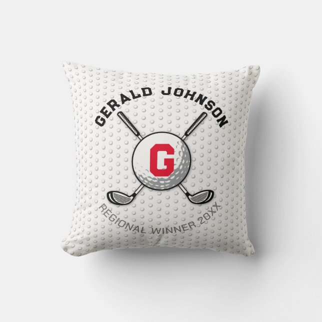 Minimalist Elegant Golf Monogram Design Throw Pillow (Front)