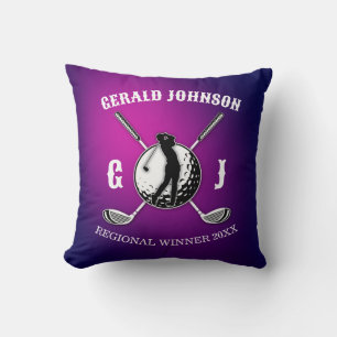 Minimalist Elegant Golf Monogram Design Throw Pillow
