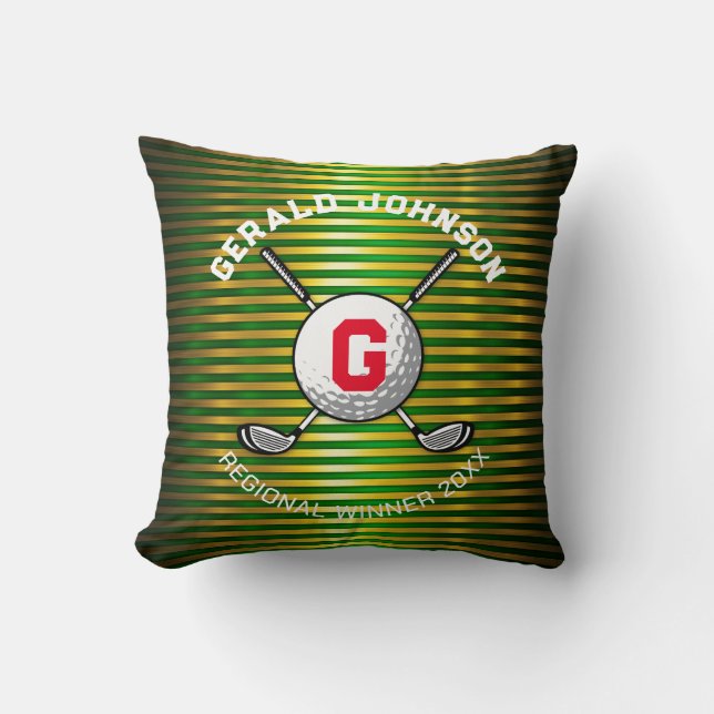 Minimalist Elegant Golf Monogram Design Throw Pillow (Front)