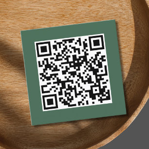 Minimalist Elegant Green QR Code Consultant Square Business Card