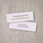 Minimalist Elegant Hair Pin Hairdresser Mini Business Card<br><div class="desc">Elegant customizable business card template with hair pin icon. Perfect for hair stylists,  hair salons. You can change the background colour and the paper type.</div>
