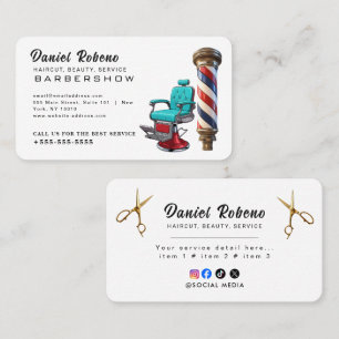 Minimalist Elegant Hair Stylist Business Card