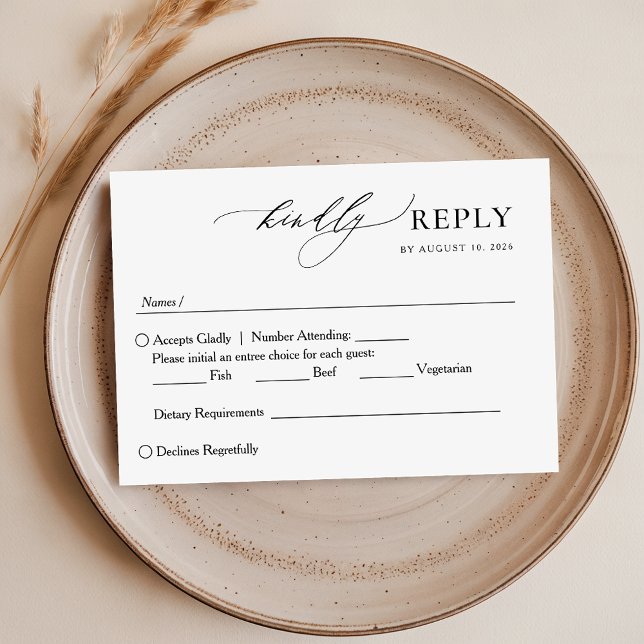Minimalist Elegant Handwritten Script Wedding RSVP Card (Creator Uploaded)