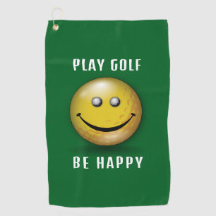 Minimalist Elegant Happy Golfer Design Golf Towel