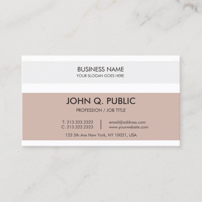 Minimalist Elegant Harmonic Colours Company Plain Business Card (Front)