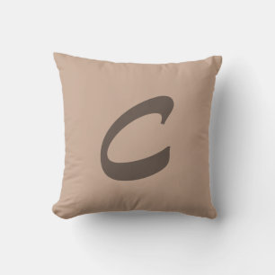 Minimalist Elegant Initial Letter Monogram Throw Pillow