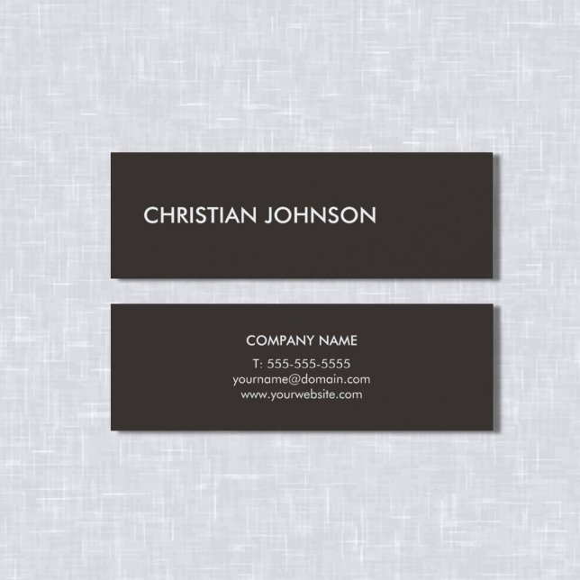 Minimalist Elegant Ivory Black White Consultant Mini Business Card (Creator Uploaded)