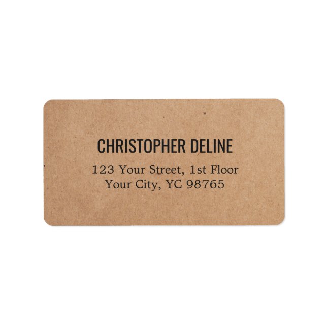 Minimalist Elegant Kraft Paper Label (Front)