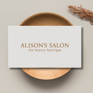 Minimalist Elegant Light Beige Brown Beauty Bold Business Card
