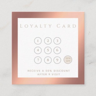 Minimalist elegant luxury luminous rose gold loyalty card