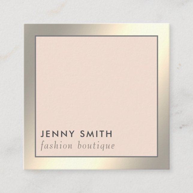 Minimalist elegant luxury simple golden square business card (Front)