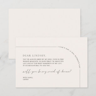 Minimalist Elegant Maid of Honour Proposal Card