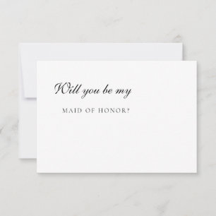 Minimalist Elegant Maid Of honour Proposal Card