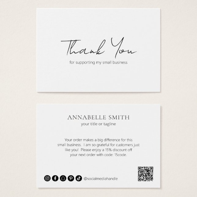Minimalist Elegant Modern Business Thank You (Front & Back)
