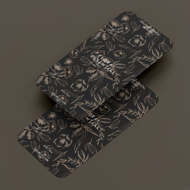 Minimalist Elegant Modern Floral Black  (Minimalist Elegant Modern Floral Black Label
)