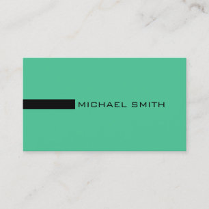 Minimalist Elegant Modern Ocean Green and Black Business Card