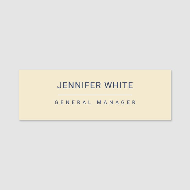 Minimalist Elegant Modern Plain Name Tag (Front)