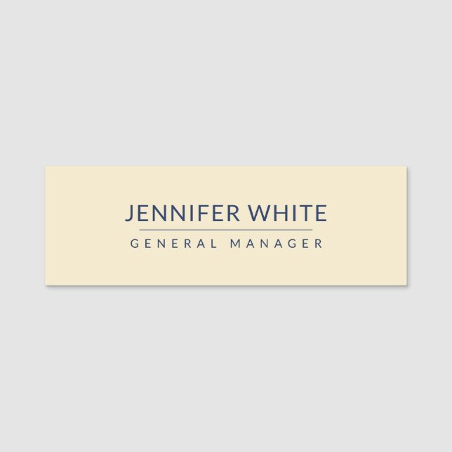 Minimalist Elegant Modern Plain Name Tag (Front)