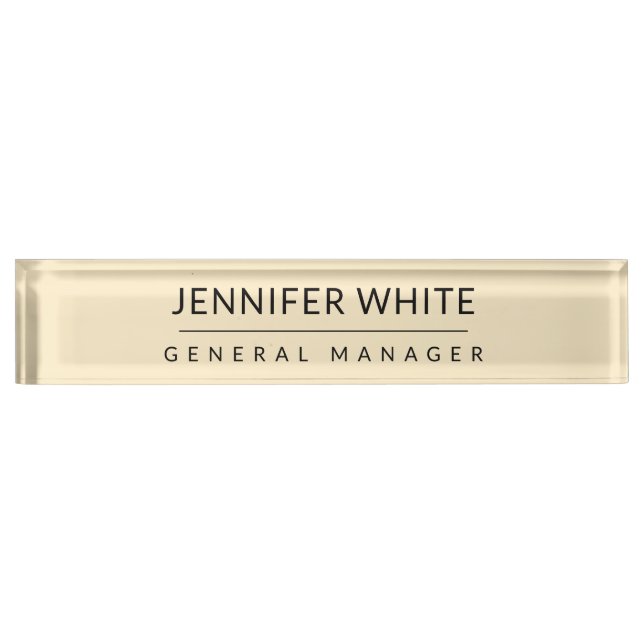 Minimalist Elegant Modern Plain Nameplate (Front)