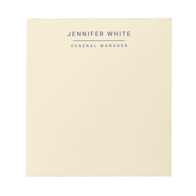 Minimalist Elegant Modern Plain Notepad (Front)