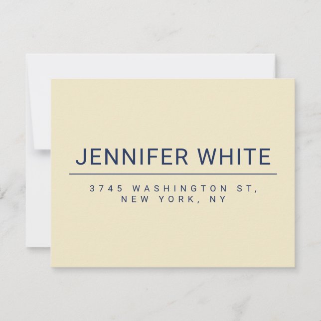 Minimalist Elegant Modern Plain RSVP Card (Front)