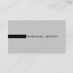 Minimalist Elegant Modern Silver and Black Business Card