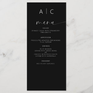 Minimalist Elegant Modern Wedding Reception Menu
