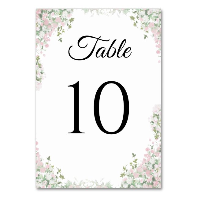  Minimalist elegant modern wedding  Table Card (Front)